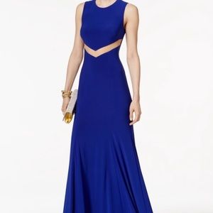 Betsy & Adam Cutout-Back Sleeveless Gown